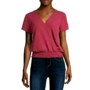 Pink v neck shirt